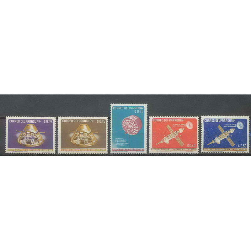 1235/ Espace (space) neuf ** MNH Paraguay SATURNE 5 Valeurs