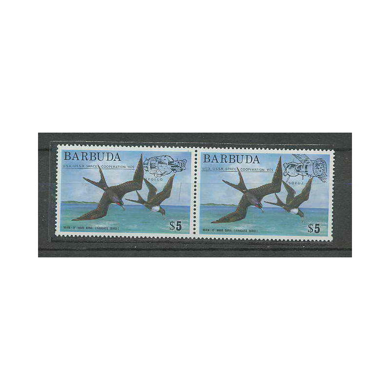 1704/ Espace (space) neuf ** MNH Barbuda N° 217/218 Overprint surchargé Apollo SOYUZ