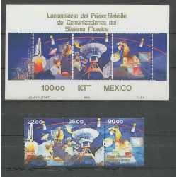 2056/ Espace (space) neuf ** MNH Mexique (Mexico) 1100/1102 + Bloc 27 baudry sts 19
