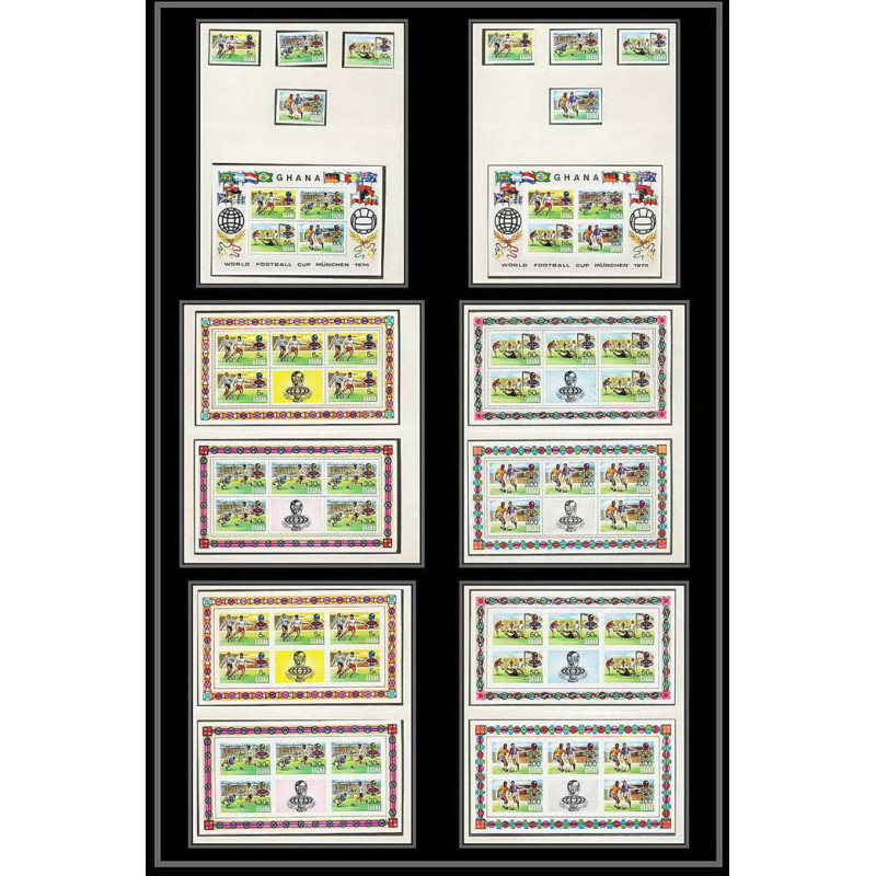 221 Football (Soccer) Allemagne 1974 munich - neuf ** MNH - Ghana Mi. 581-584 A/B KB Non dentelé imperf perfect set