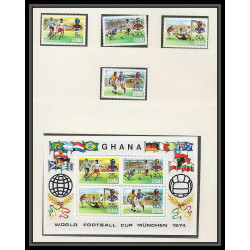 221 Football (Soccer) Allemagne 1974 munich - neuf ** MNH - Ghana Mi. 581-584 A/B KB Non dentelé imperf perfect set