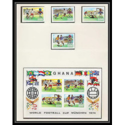 221 Football (Soccer) Allemagne 1974 munich - neuf ** MNH - Ghana Mi. 581-584 A/B KB Non dentelé imperf perfect set