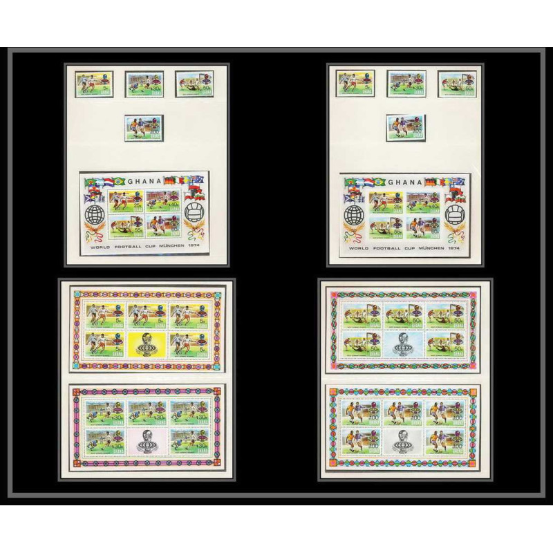 225 Football (Soccer) Allemagne 1974 munich - neuf ** MNH - Ghana overprinted Non dentelé imperf 