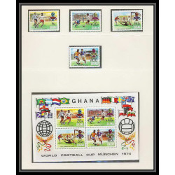 225 Football (Soccer) Allemagne 1974 munich - neuf ** MNH - Ghana overprinted Non dentelé imperf 