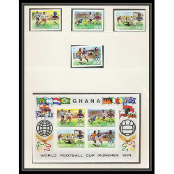 225 Football (Soccer) Allemagne 1974 munich - neuf ** MNH - Ghana overprinted Non dentelé imperf 