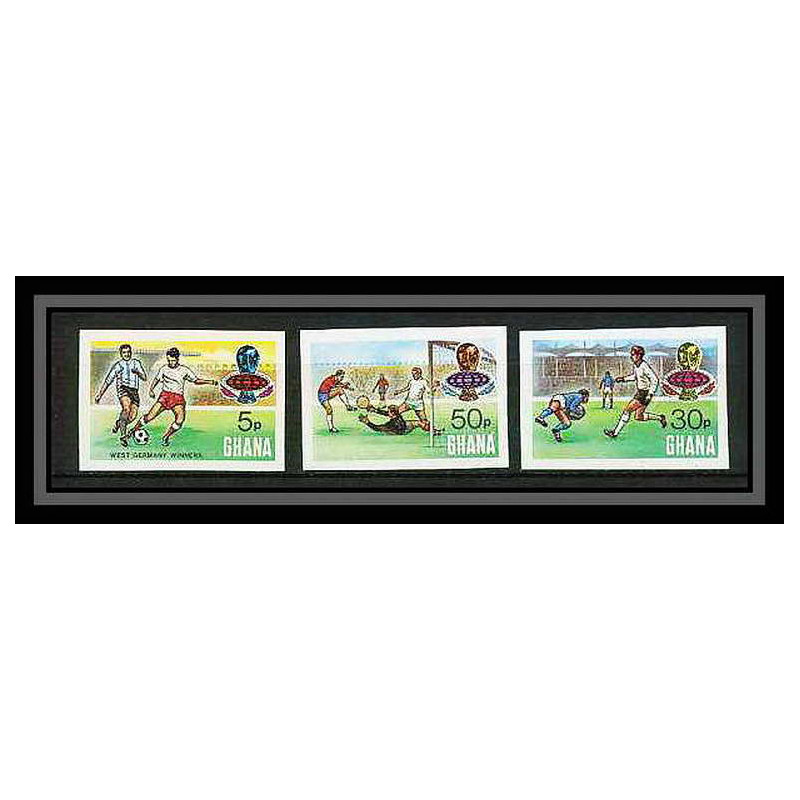 226 Football (Soccer) Allemagne 1974 munich - neuf ** MNH - Ghana overprinted 3 valeurs Non dentelé imperf