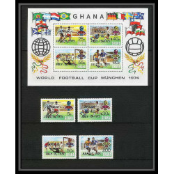 228 Football (Soccer) Allemagne 1974 munich - neuf ** MNH - Ghana overprinted apollo espace 
