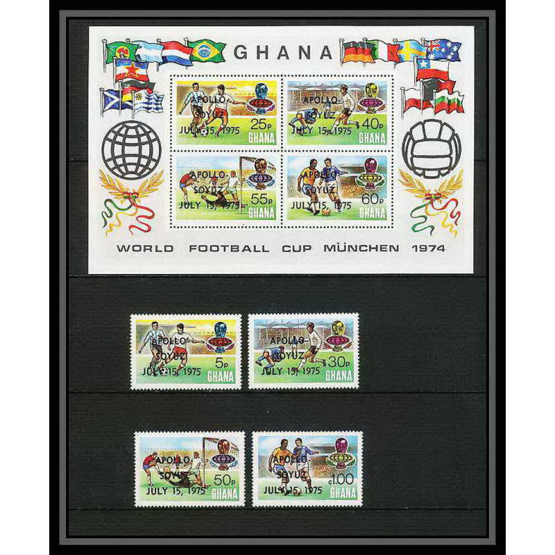 228 Football (Soccer) Allemagne 1974 munich - neuf ** MNH - Ghana overprinted apollo espace 