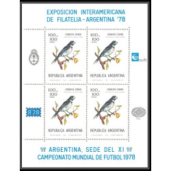 458 Football (Soccer) argentina 78 - neuf ** MNH - Argentine (Argentina) N° 1347/1351 BLOC KB oiseaux (birds)