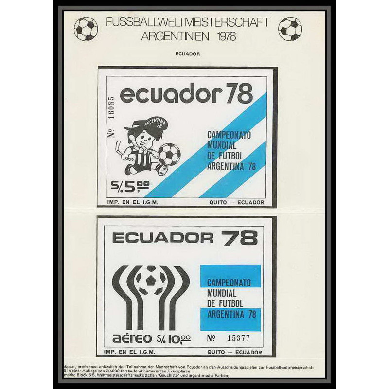 468 Football (Soccer) argentina 78 - neuf ** MNH - Equateur (ecuador) N° 85 / 86 