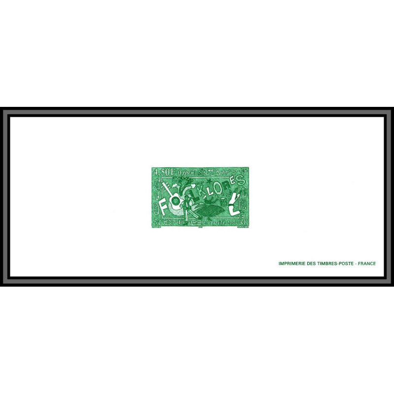 N°3339 Folklores dance musique musiques danse Gravure France 2000
