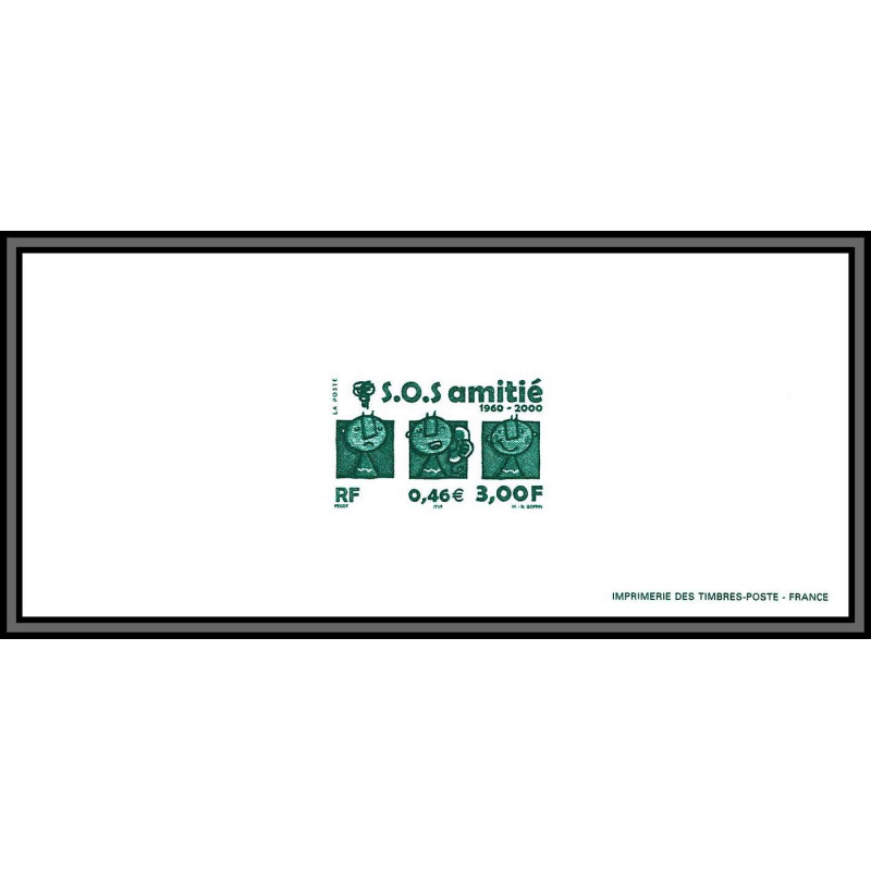 N°3356 SOS amitié Gravure France 2000