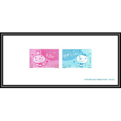 N°3463/3464 Timbres pour naissances birth stamps Gravure collective France 2002