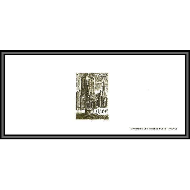 N°3499 Locronan Eglise Sainte-Ronan Pénity church Gravure France 2002