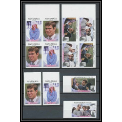 1033 - Tuvalu- Michel N° 377/380 ** (british royal family) Wedding 1986 Bloc 4 Bord de feuille Cote 10 Euros MNH **