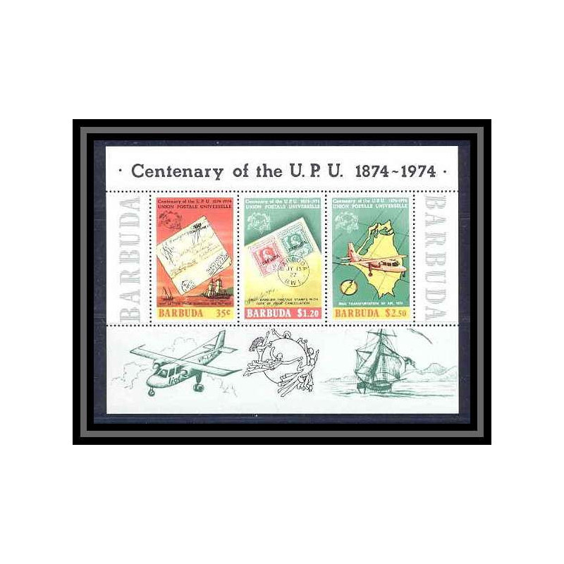 Barbuda 404 - Bloc N° 10 UPU Union postale universelle Cote 7.5 Euros MNH **