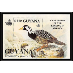 Guyane Guyana 276 - 86A landing america Christophe Colomb oiseaux (bird birds oiseau) Cote 15 ** MNH