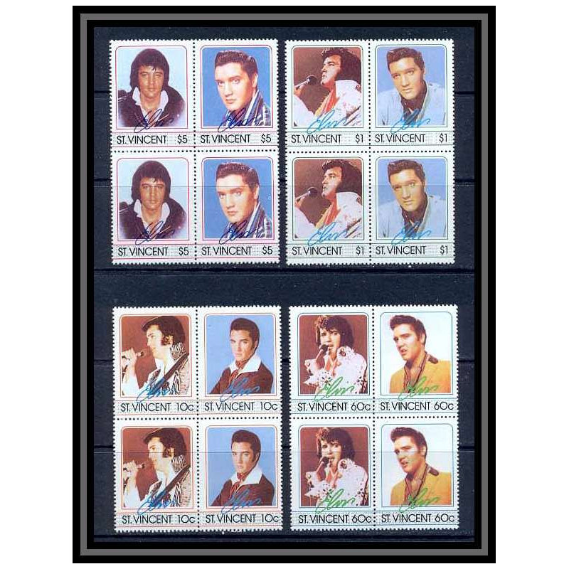 Saint-Vincent - 256 - Série CHANTEUR Elvis Presley MNH ** UNAUTHORIZED REPRINTS