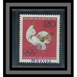 065 Sport jeux olympiques (olympic games) tokyo 64 Overprint (surchargé) overprint muster judo signé