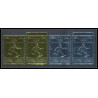 049a Fujeira N°1403 Jeux olympiques olympic games Complet 4 Timbres 1972 Munich OR gold / Argent Silver Football Soccer