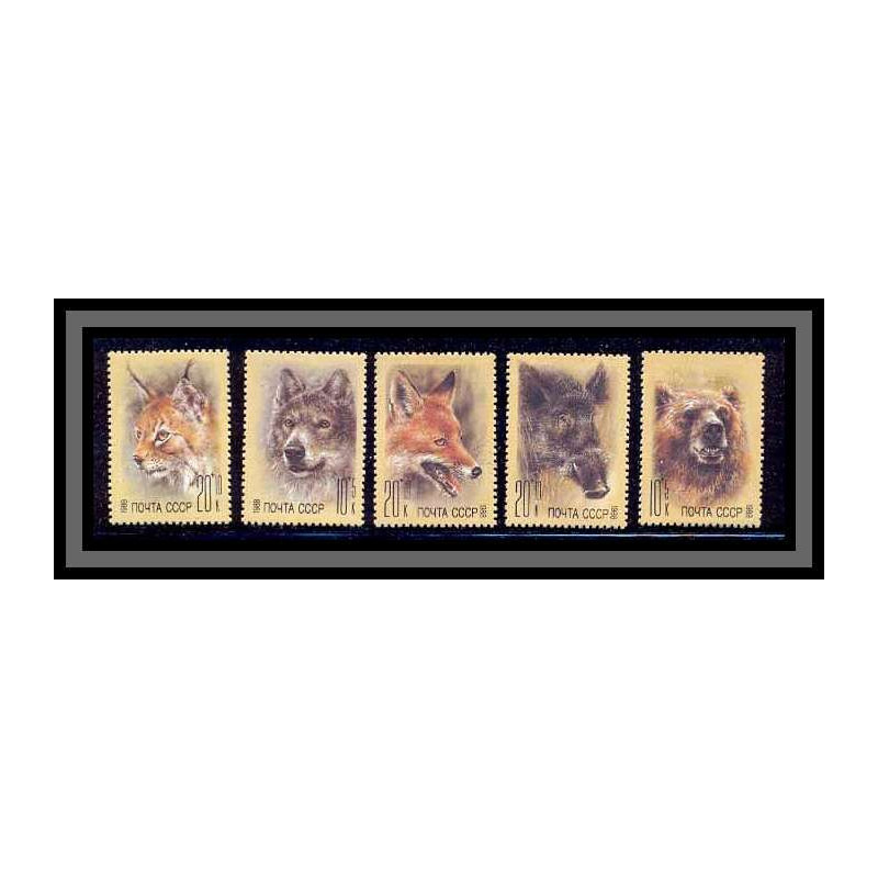 Russie Russia urss USSR 192 - N°5558/ 5562 Faune (Animals & Fauna) ANIMAUX SAUVAGES D URSS