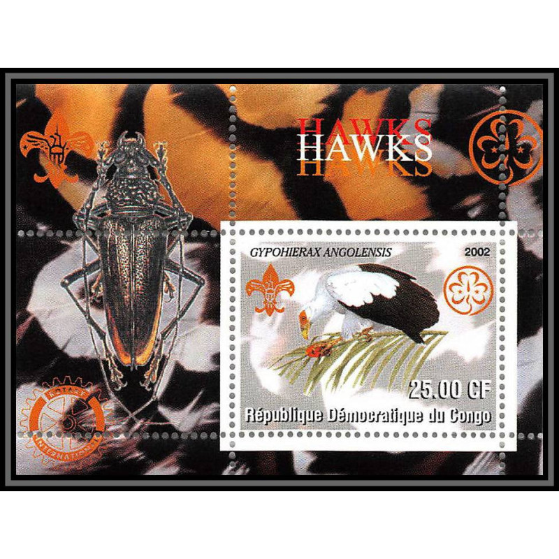 1123/ congo Bf oiseaux (bird birds oiseau) neuf ** MNH hawks gypohierax angolensis palmiste