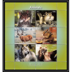 2069/ malawi Bf écureuil squirrel ours bear lapin neuf ** MNH 