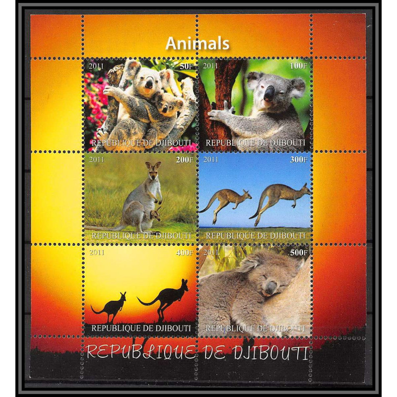 2070/ djibouti djibouti Bf koala kangourou kangaroo neuf ** MNH 