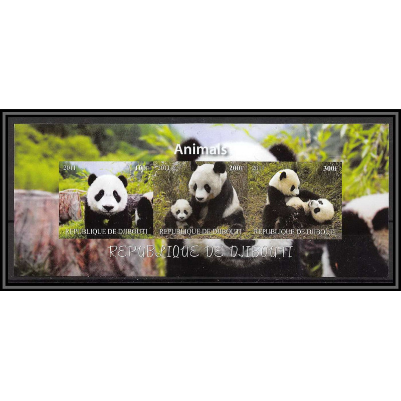2074/ djibouti Bf ours bear bears panda neuf ** MNH Non dentelé imperf