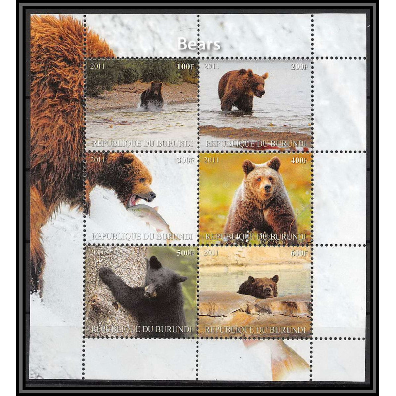 2076/ burundi Bf ours bear bears neuf ** MNH 