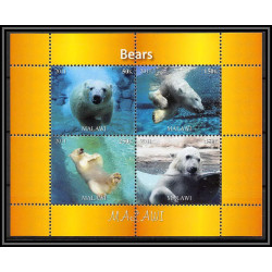 2077/ malawi Bf ours blanc white bear bears neuf ** MNH 