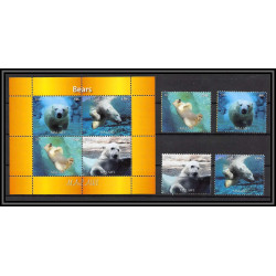 2077b/ malawi Bf + serie ours blanc white bear bears neuf ** MNH 