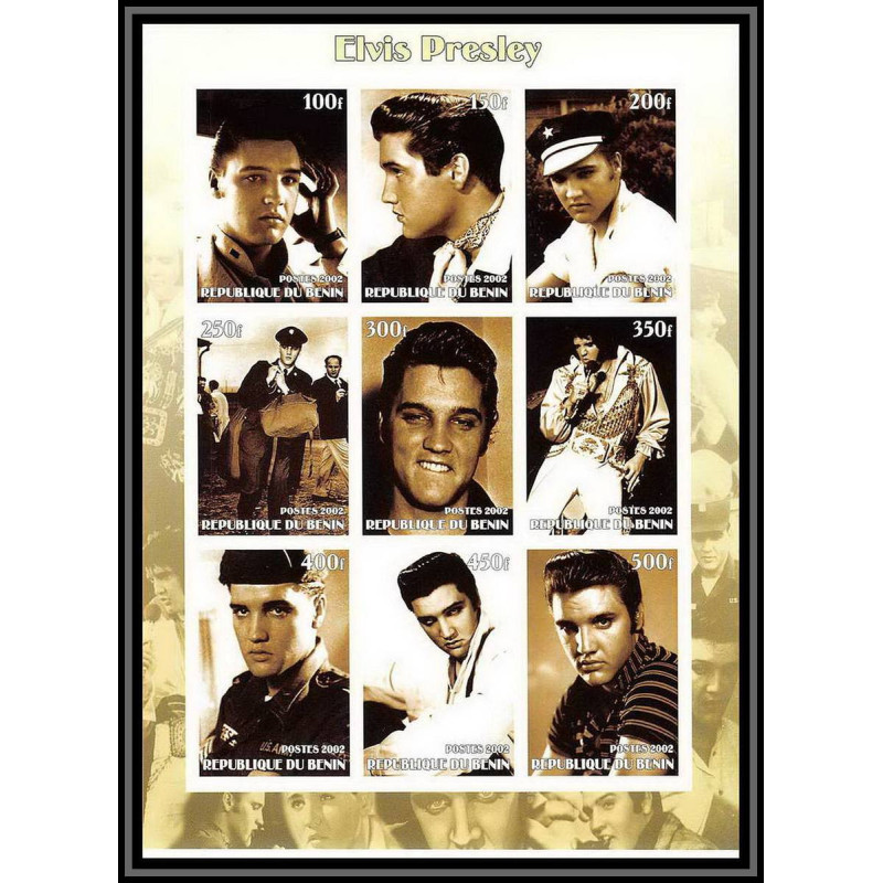 2189 bénin Bf neuf ** MNH Elvis Presley Non dentelé imperf
