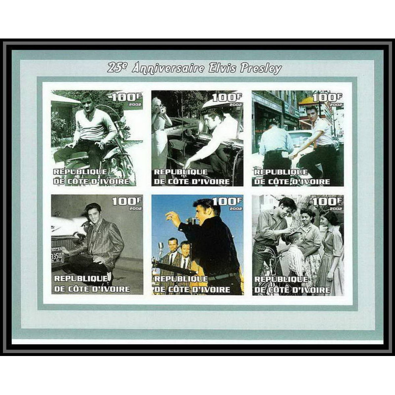 2192/ cote d'ivoire Bf neuf ** MNH Elvis Presley Non dentelé imperf