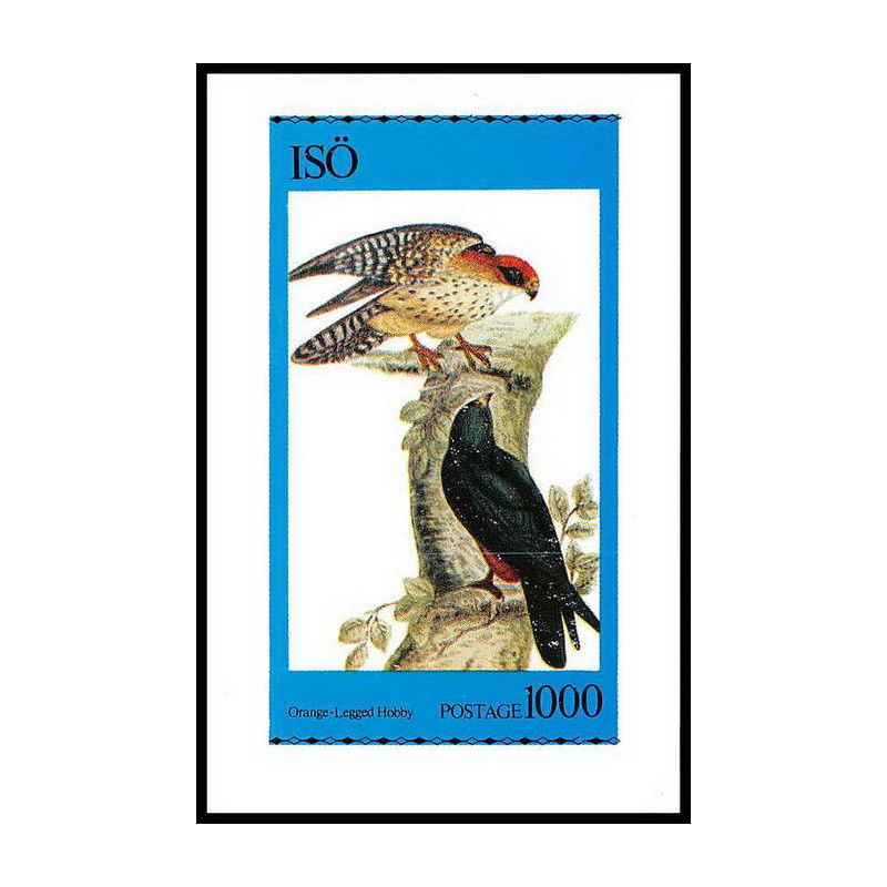 ISO - 358 - oiseaux (bird birds oiseau) Non dentelé imperf orange legged hobby ** MNH