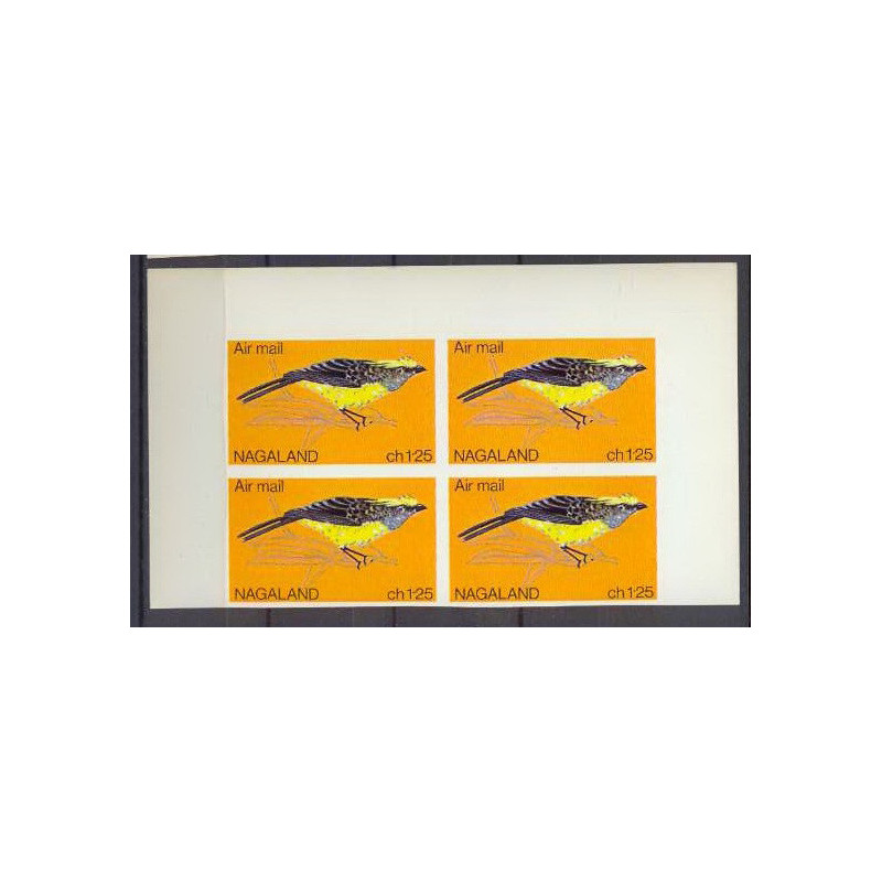 nagaland 345 - oiseaux (bird birds oiseau) 4 Non dentelé imperf Faune (Animals & Fauna) ** MNH