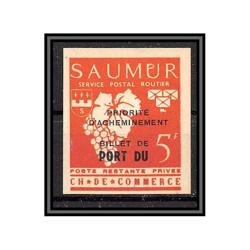 85539/ grève de saumur 1953 essai Non dentelé Imperf surcharge