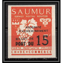 85540/ grève de saumur 1953 essai Non dentelé Imperf surcharge