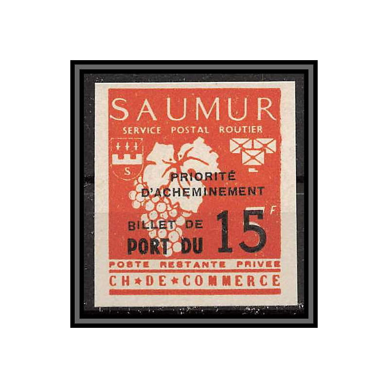 85540/ grève de saumur 1953 essai Non dentelé Imperf surcharge
