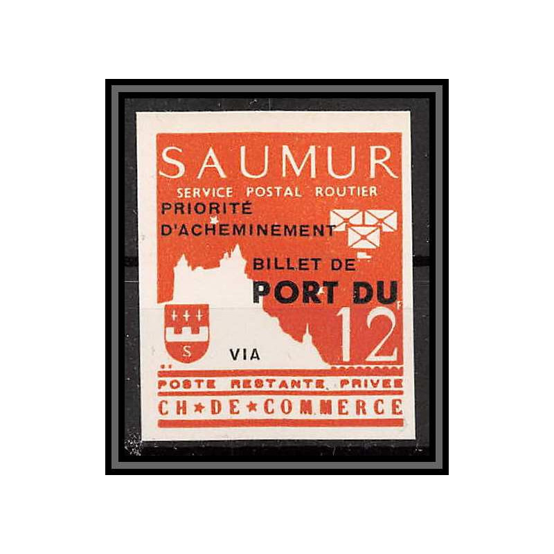 85541/ grève de saumur 1953 essai Non dentelé Imperf surcharge
