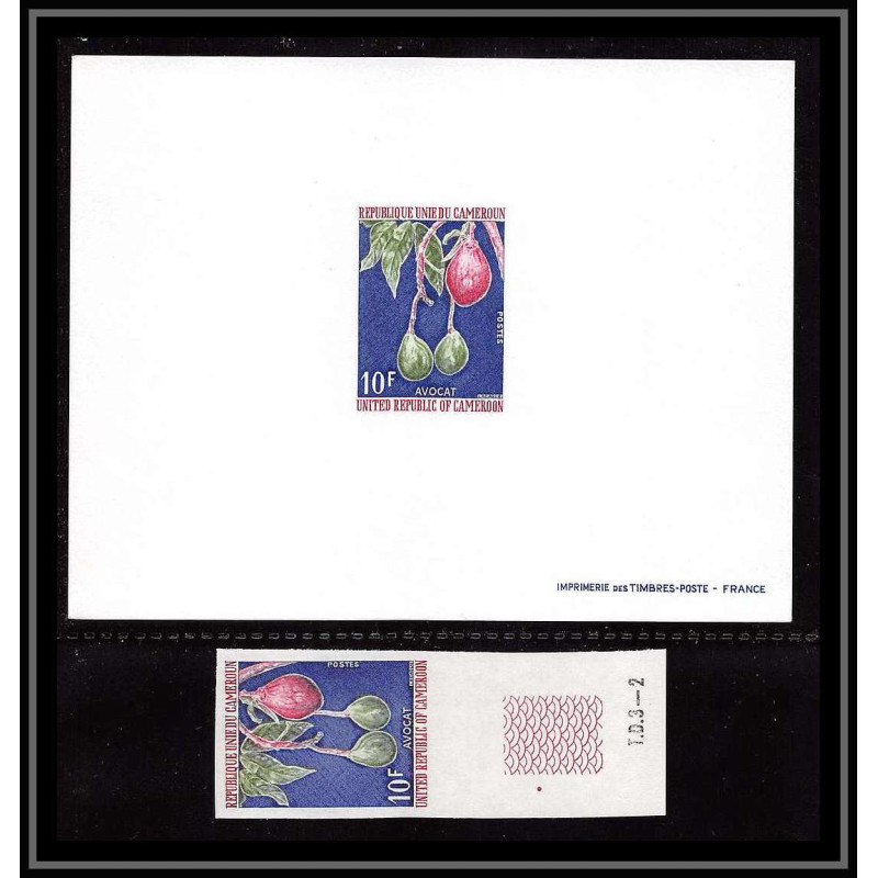 0022a Epreuve de luxe deluxe proof Cameroun N°554 avocat (avocado) + Non dentelé imperf ** MNH