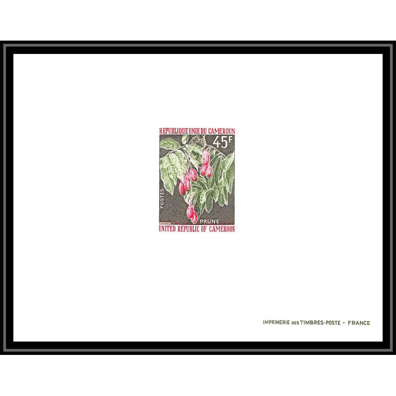 0029b Epreuve de luxe deluxe proof Cameroun N°556 fruit prune (plum frut)