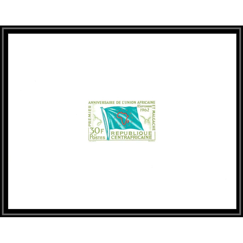 0113b Epreuve de luxe deluxe proof Gabon (gabonaise) drapeau (flag) union africaine