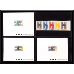 0144 Epreuve de luxe deluxe proof Cameroun N°317/319 ONU uno new york flag Essai (proof) Non dentelé imperf