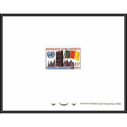 0144 Epreuve de luxe deluxe proof Cameroun N°317/319 ONU uno new york flag Essai (proof) Non dentelé imperf