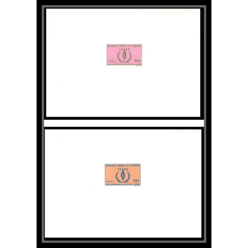 0164 Epreuve de luxe deluxe proof Cameroun N°467+ PA121 "année internationale des droits de l'homme HUMAN RIGHTS