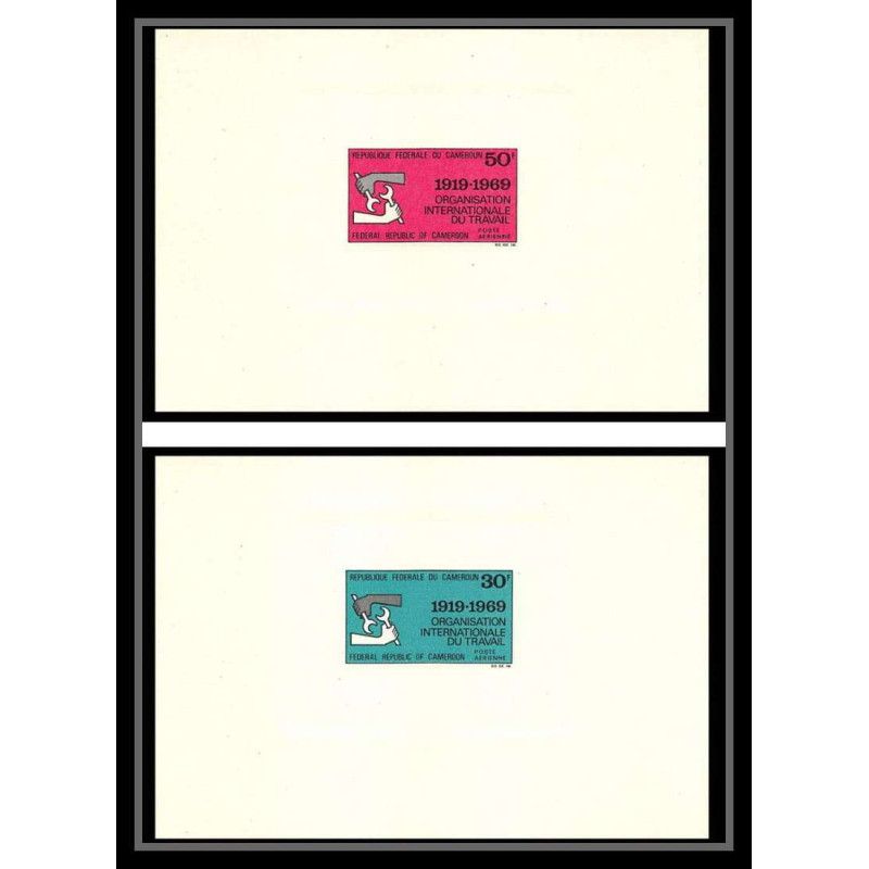 0165 Epreuve de luxe deluxe proof Cameroun N°144/145 Organisation internationale du travai oit (ilo)