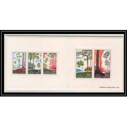 0172 RARE Epreuve de luxe deluxe proof Gabon N°220 / 222 63/64 arbre tree + Essai (proof) Non dentelé imperf MNH