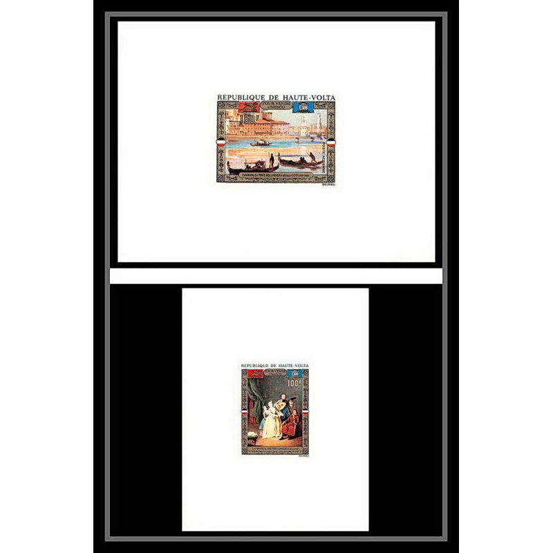 0261 Epreuve de luxe deluxe proof Haute volta Poste aerienne PA N°100/101 venise (venice) unesco Tableau (Painting)