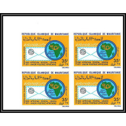 0528b Mauritanie N°116 upu upa Union postale africaine Non dentelé ** MNH Imperf bloc 4 1971